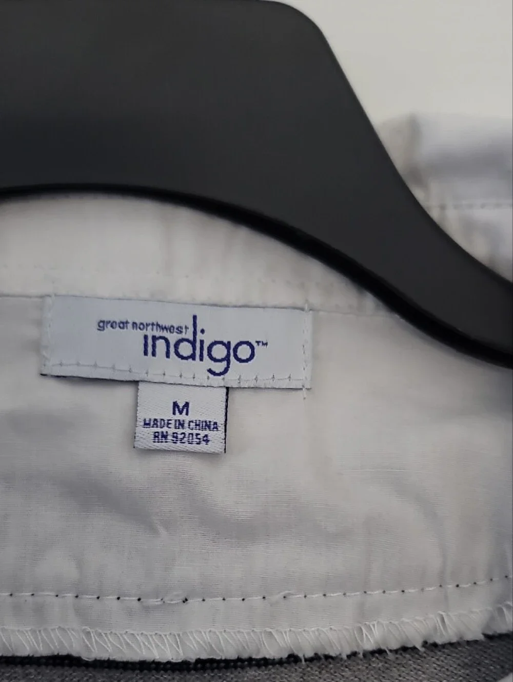 Indigo Striped Crewneck Sweater with White Collar